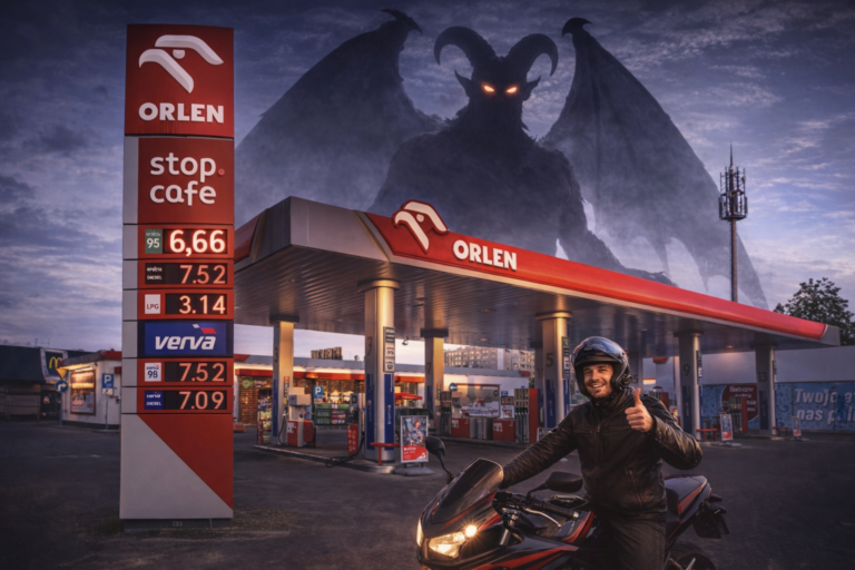 Aktualne ceny paliw 2026 na pylonie stacji benzynowej w Polsce, pokazujące limity cenowe dla benzyny 95 i diesla.