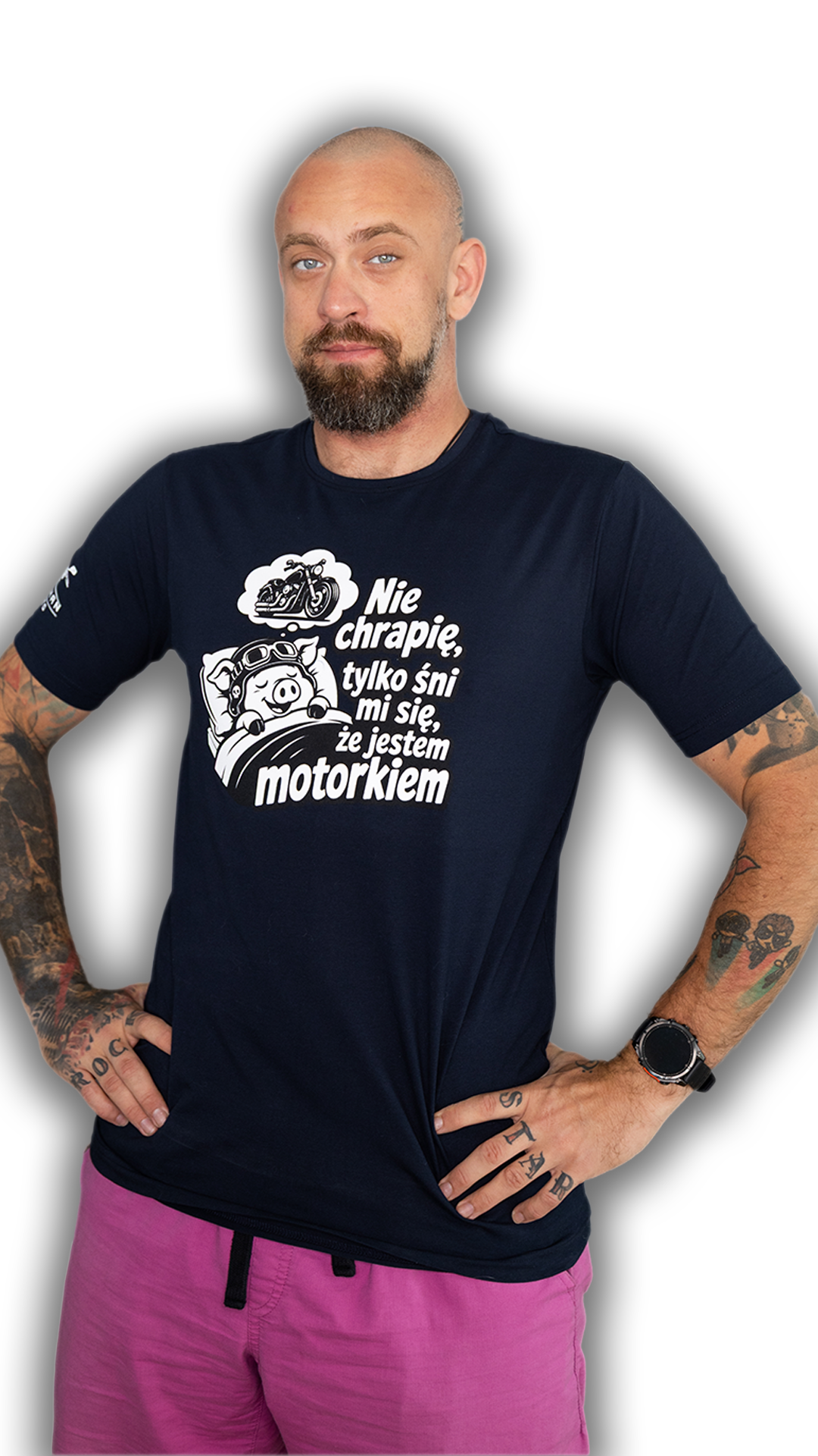 T-shirt “Nie chrapię, tylko śni mi się, że jestem motorkiem”