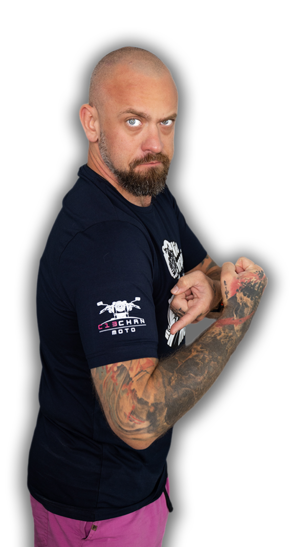 NIE_CHRAPIE_2 T-shirt “Nie chrapię, tylko śni mi się, że jestem motorkiem”