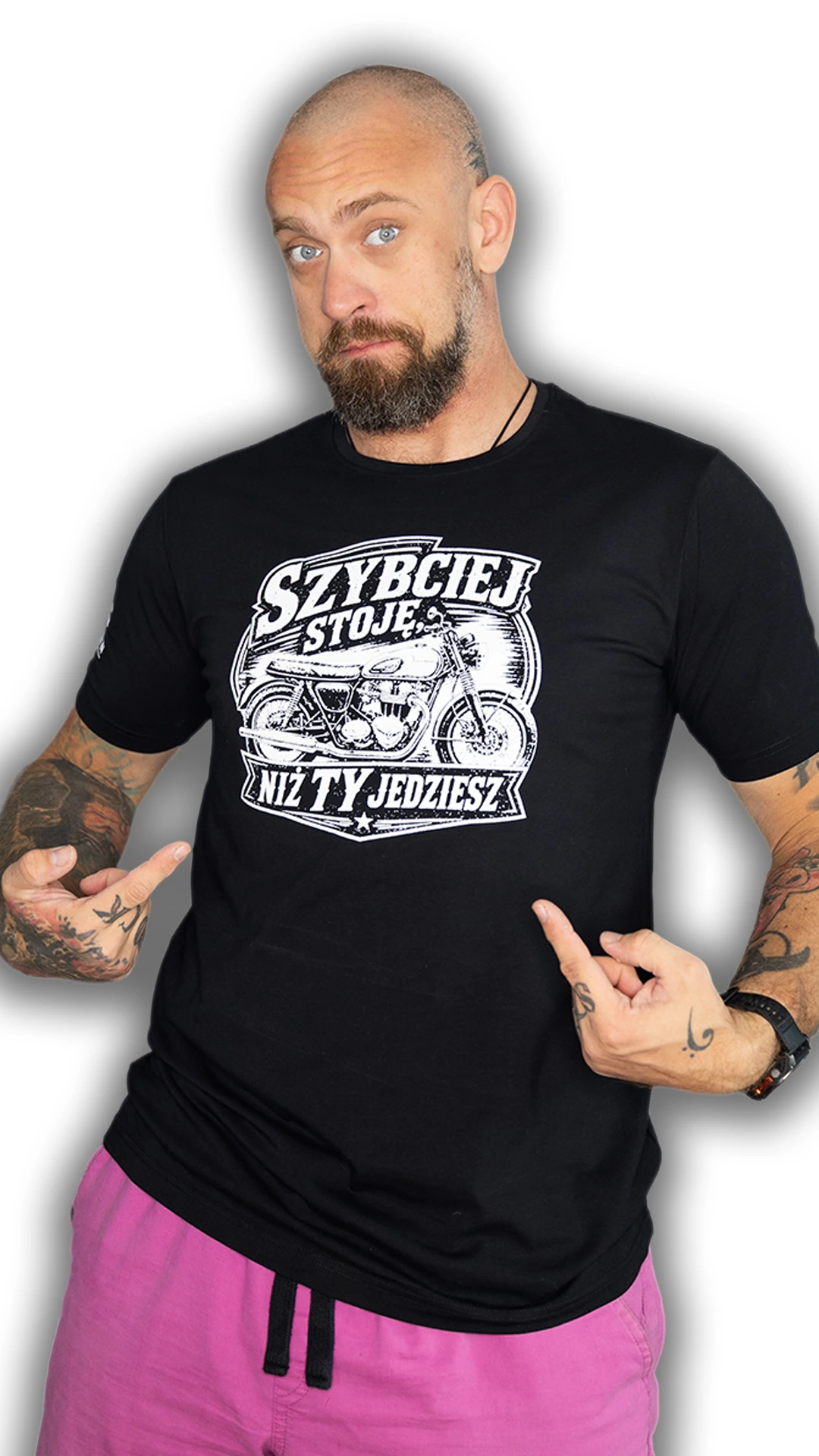 T-shirt “Szybciej stoję, niż Ty jedziesz"