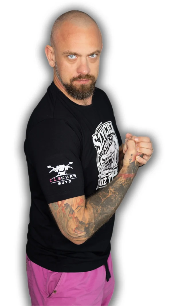 T-shirt “Szybciej stoję, niż Ty jedziesz"